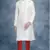 White art dupion silk mens plain kurta pajama