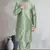 Green art dupion silk mens plain kurta pajama