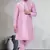 Pink art dupion silk mens plain kurta pajama
