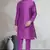 Purple art dupion silk mens plain kurta pajama