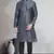Grey art dupion silk mens plain kurta pajama