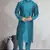 Turquoise art dupion silk mens plain kurta pajama