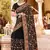 Black Kashmiri Resham Embroidered Georgette Party Wear Saree With Blouse Piece