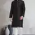 Black art dupion silk mens plain kurta pajama