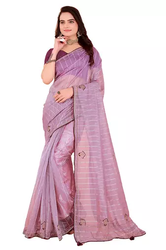 Organza Saree For Women With Blouse Kothari29101