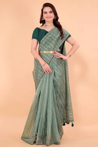 Organza Saree For Women With Blouse Kothari29103