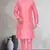 Pink art dupion silk mens plain kurta pajama