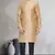 Beige art dupion silk mens plain kurta pajama