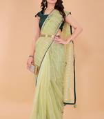 1Organza Khatli Work Saree With Art Silk Blouse Piece