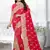Pink Zari Embroidered Border Art Silk Party Wear Saree With Blouse Piece