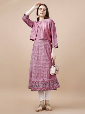 Women cotton foil printed kurti 3