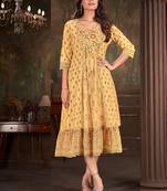 Women cotton foil printed kurti