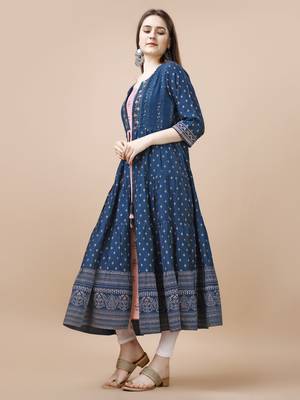 Women cotton foil printed kurti 2