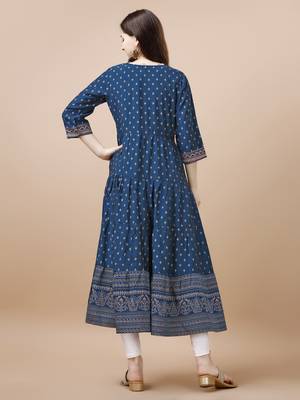 Women cotton foil printed kurti 3
