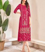 Women cotton foil printed kurti