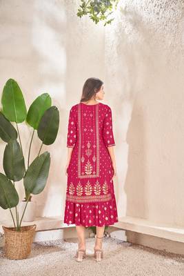 Women cotton foil printed kurti 2