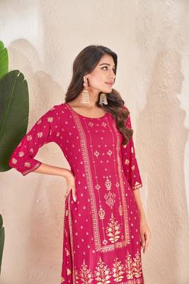 Women cotton foil printed kurti 3