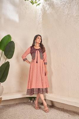 Women cotton foil printed kurti 1