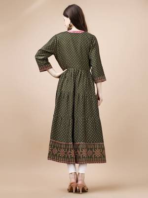Women cotton foil printed kurti 3