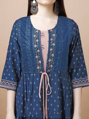 Women cotton foil printed kurti 5