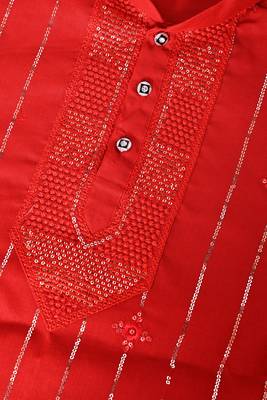 Nfc creation embroidery and sequins work cotton kurta and pajama set for boys 5
