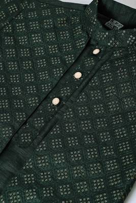 Nfc creation embroidery and sequins work dupion silk kurta jacket and pajama set for boys 5