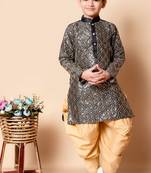 Nfc creation embroidery and sequins work dupion silk kurta and patiyala set for boys
