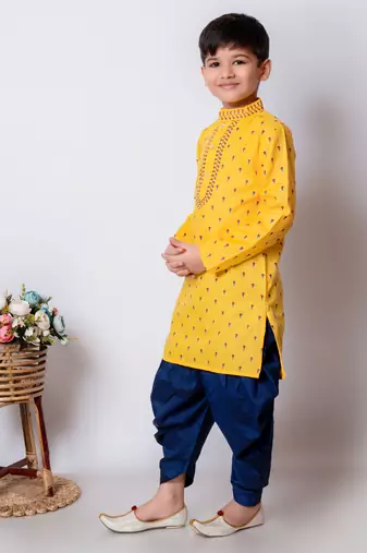 Nfc creation printed cotton kurta and patiyala set  for boys