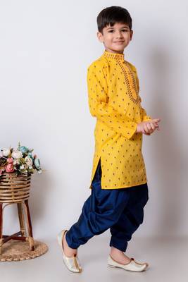 Nfc creation printed cotton kurta and patiyala set  for boys 4
