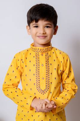 Nfc creation printed cotton kurta and patiyala set  for boys 5
