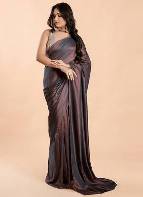 Mauve Burfi Silk Blend Saree With Important Lycra Blouse 2