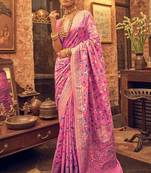 Lyuson  designer cotton silk saree with rich golden zari weaving pallu & border with designer cottonsilk bloues
