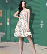 Kavindi women's floral printed knee length dress