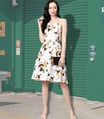 Kavindi women's floral printed knee length dress