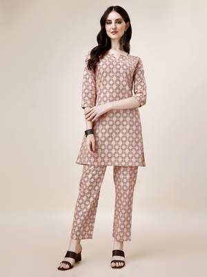 WILNERCROWN Designer  calf length ethnic set kurta, pant  set for women for casual and festive wear 1