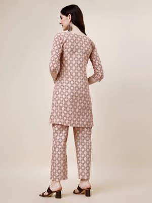 WILNERCROWN Designer  calf length ethnic set kurta, pant  set for women for casual and festive wear 2