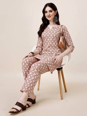 WILNERCROWN Designer  calf length ethnic set kurta, pant  set for women for casual and festive wear 4