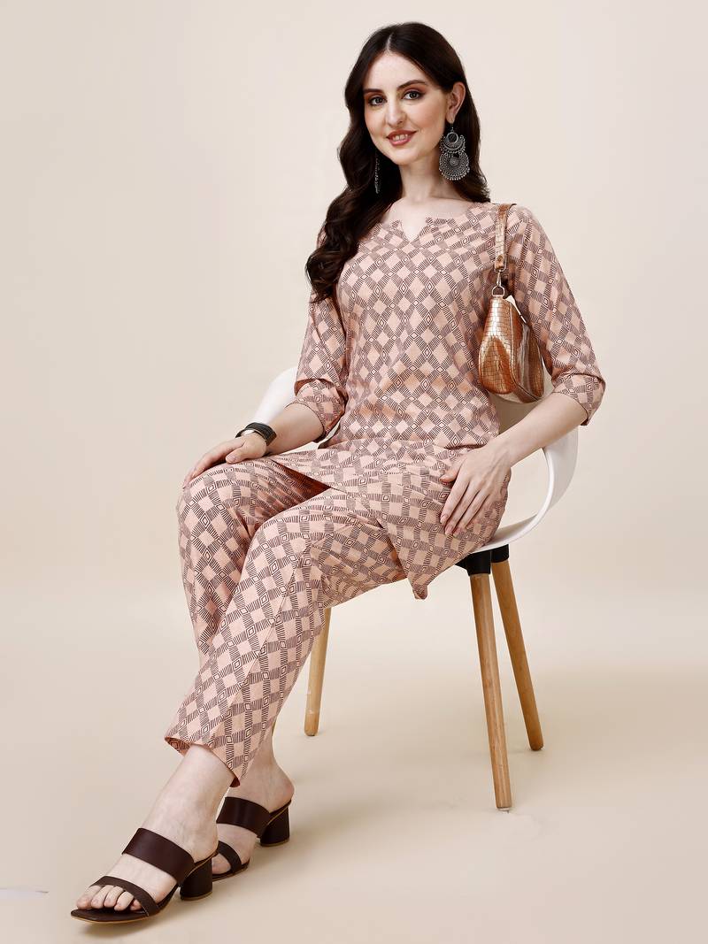 WILNERCROWN Designer  calf length ethnic set kurta, pant  set for women for casual and festive wear