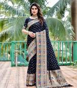 Black Beautiful Paithani Bandhej With Faux KANJIVARAM Border Zari Weaving Rich Pallu Saree With Blouse For Women