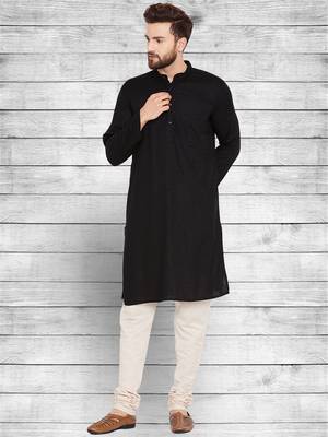 Pure cotton black kurta 1