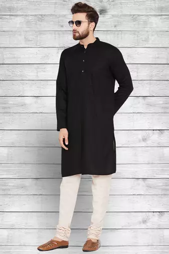 Pure cotton black kurta