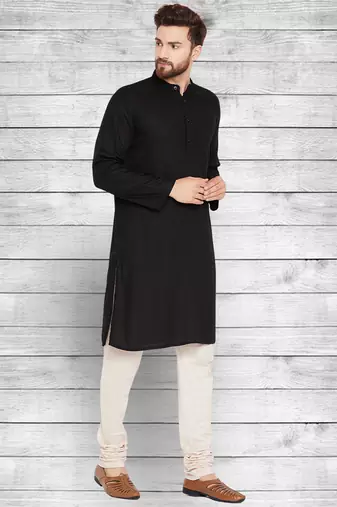 Pure cotton black kurta