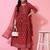 Kimayra cotton calf length semi flared 3/4 sleeves printed round neck kurta bottom dupatta set