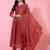 Kimayra cotton calf length semi flared 3/4 sleeves printed round neck kurta bottom dupatta set