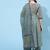 Kimayra cotton calf length printed semi-flared 3/4 sleeve v neck kurta bottom dupatta set