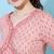 Kimayra cotton calf length printed flared 3/4 sleeves sweetheart neck kurta bottom dupatta set