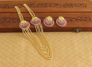 Gold platted ruby cz layered necklace set 1