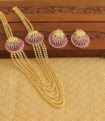 Gold platted ruby cz layered necklace set
