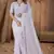 Lavender Sequin Embroidered Border Georgette Wedding Saree With Blouse Piece