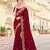 Maroon Zari Embroidered Border Two Tone Vichitra Silk Saree With Blouse Piece